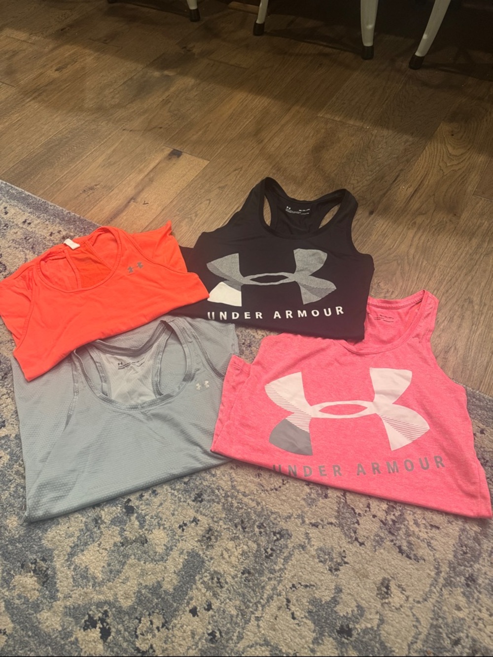 Under Armour Black, Pink & Orange Women's Athletic Tanks